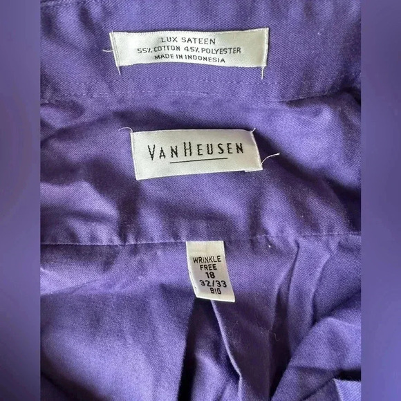 Van Heusen purple button down neck size 18 1/2 - Picture 2 of 3